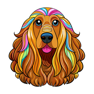 彩色毛发的可爱狗狗