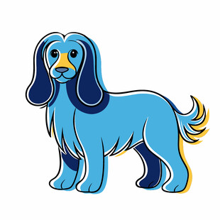 蓝色卡通小狗形象