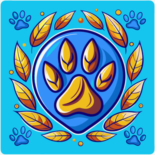 蓝色背景的爪印装饰图案