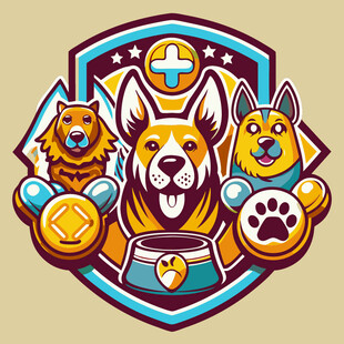 萌犬护卫队徽章图案设计