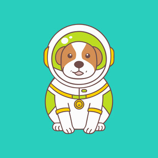 宇航服小狗插画