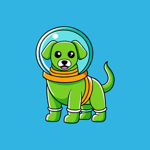 宇航服小狗卡通形象