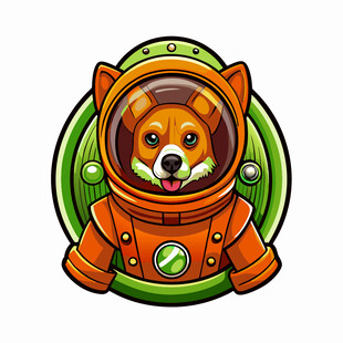 宇航装小狗卡通形象