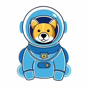 穿宇航服的可爱柴犬