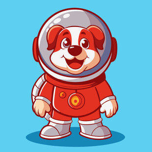 宇航服小狗萌趣太空形象