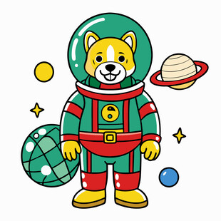 宇航装小狗遨游太空