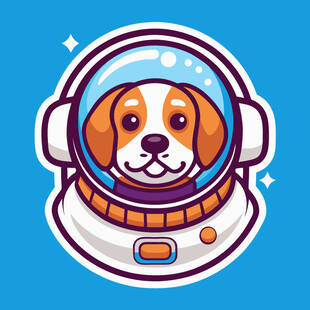 宇航狗狗卡通形象