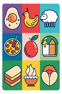 多彩食物图标集合