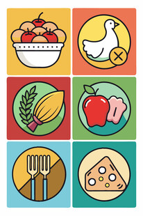 多彩美食图标集合