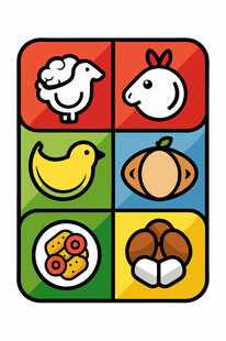 动物与食物图标集合