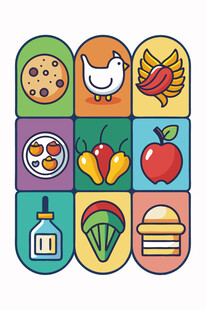 多彩美食图标集合