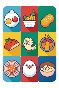 多彩美食图标集合