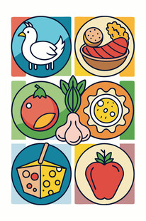 多彩食物图标集合