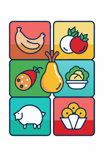 多彩食物图标集合