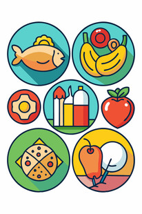 多样食物图标集合