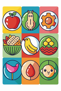 多彩卡通图案拼图