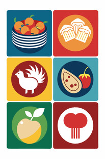 多彩美食图标集合