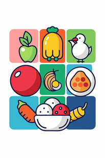 多彩食物图标集合