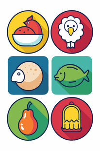 多样农产品图标集合