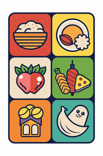 多彩食物图标集合