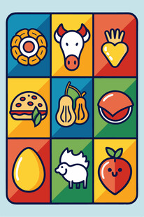 多彩食物动物图案拼图