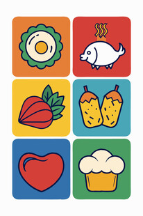 多彩食物图标集合