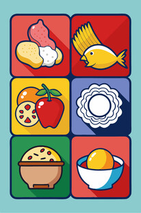 多样美食图标集合