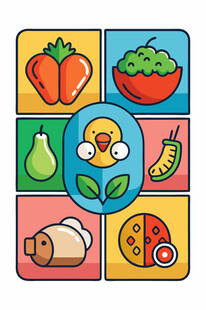 多彩蔬果面包图标集合