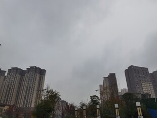 阴天城市高楼景观