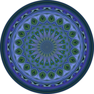 蓝色圆形曼陀罗图案