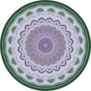 圆形紫色绿色花纹图案
