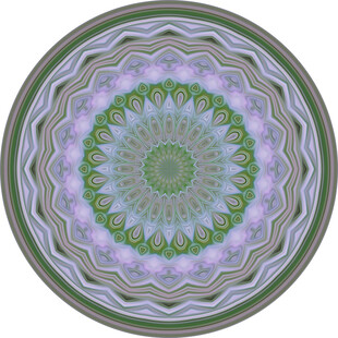 梦幻渐变圆形曼陀罗图案