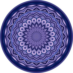 紫色曼陀罗花纹圆形图案