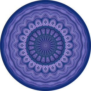 紫色曼陀罗花纹圆形图案