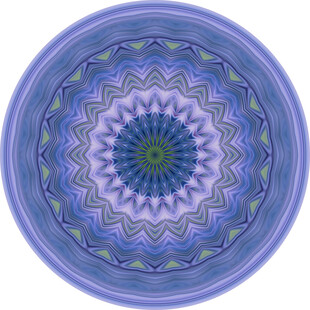 蓝色曼陀罗花纹圆形图案