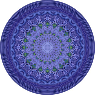 蓝色曼陀罗花纹装饰图案