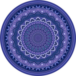 紫色曼陀罗花纹圆形图案