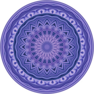 紫色曼陀罗花纹圆形图案