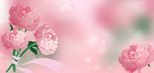 梦幻粉色系浪漫花卉图
