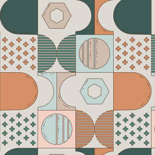 几何图案拼接装饰画