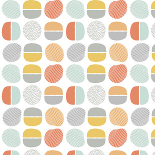 多彩几何圆形无缝图案