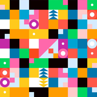 多彩几何图案拼接背景