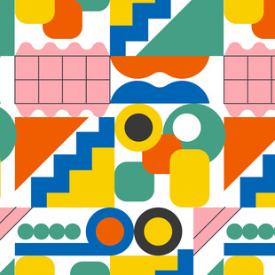 几何抽象多彩图案设计