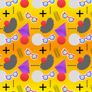 多彩几何图案无缝背景图