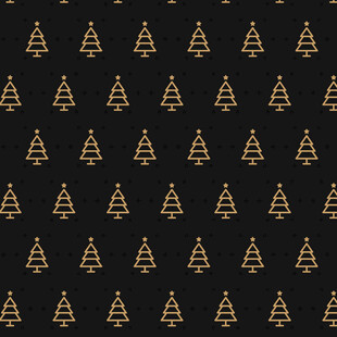 黑色背景金色圣诞树图案