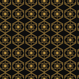 黑金几何花纹无缝图案