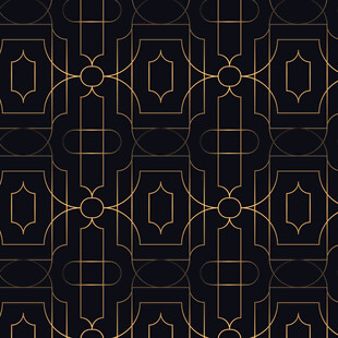 黑金几何图案无缝背景