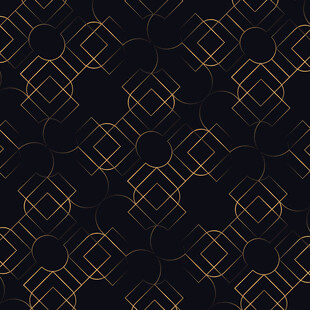 黑金几何线条无缝图案
