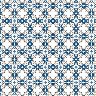 蓝白几何花纹图案设计