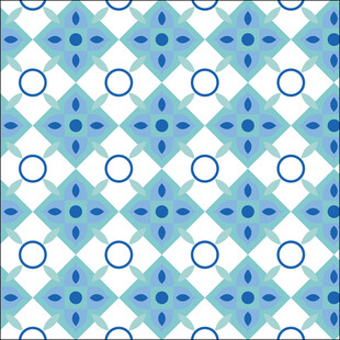 蓝白几何图案无缝背景